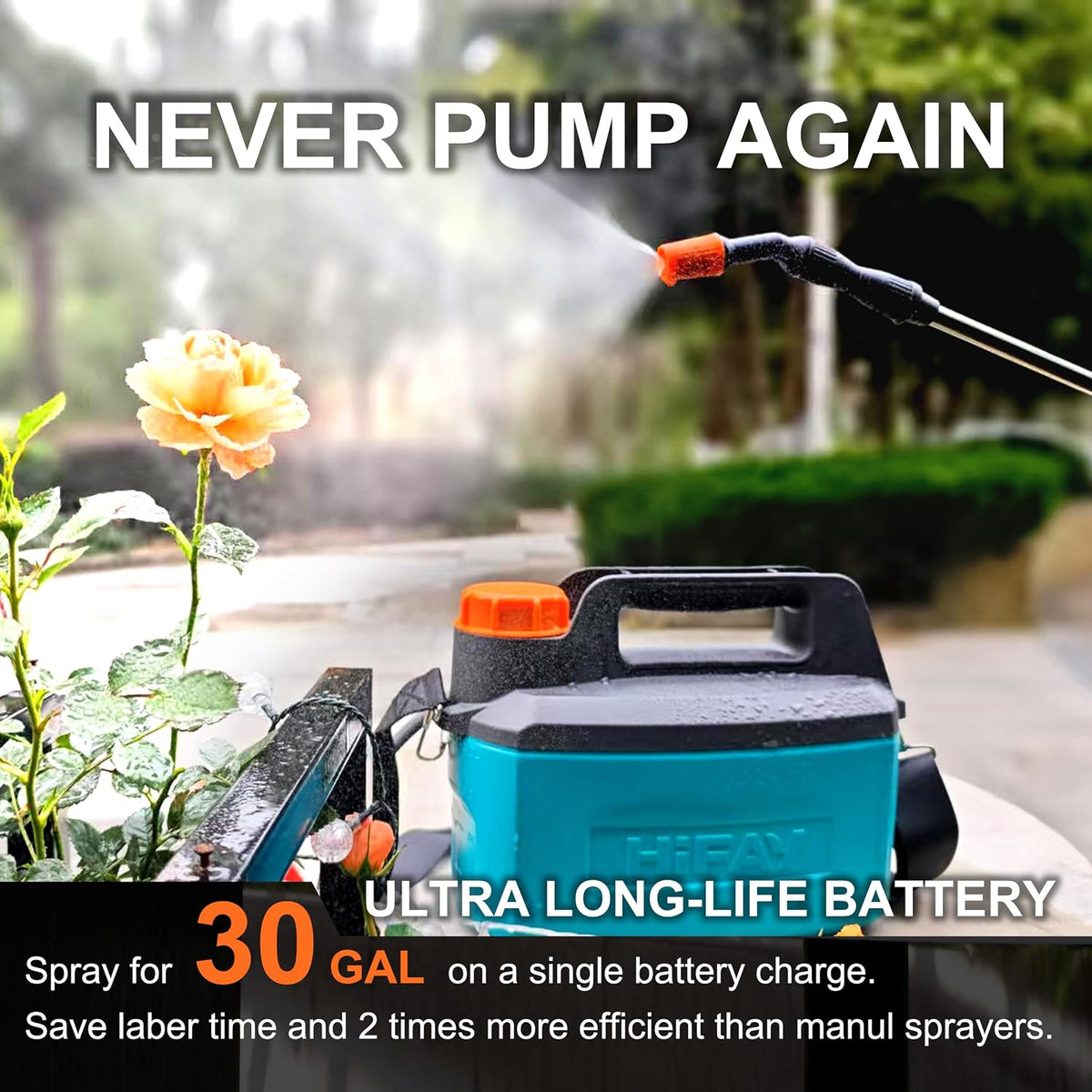 ES4-PRO 1Gallon/4L Electric Sprayer, Rechargeable Battery-Powered Sprayer with 304 Stainless Steel Telescopic Rod. The New Model is Waterproof and The Buttons Have Been Updated.(White)