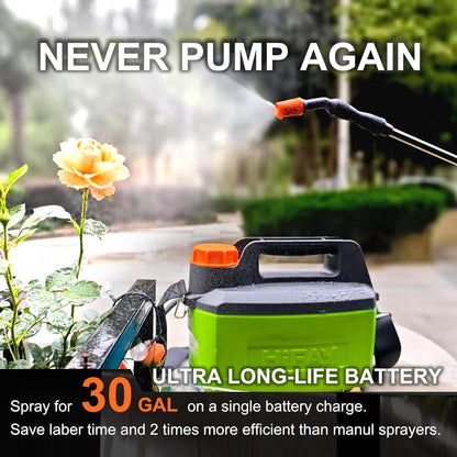 ES4-PRO 1Gallon/4L Electric Sprayer, Rechargeable Battery-Powered Sprayer with 304 Stainless Steel Telescopic Rod. The New Model is Waterproof and The Buttons Have Been Updated.(White)