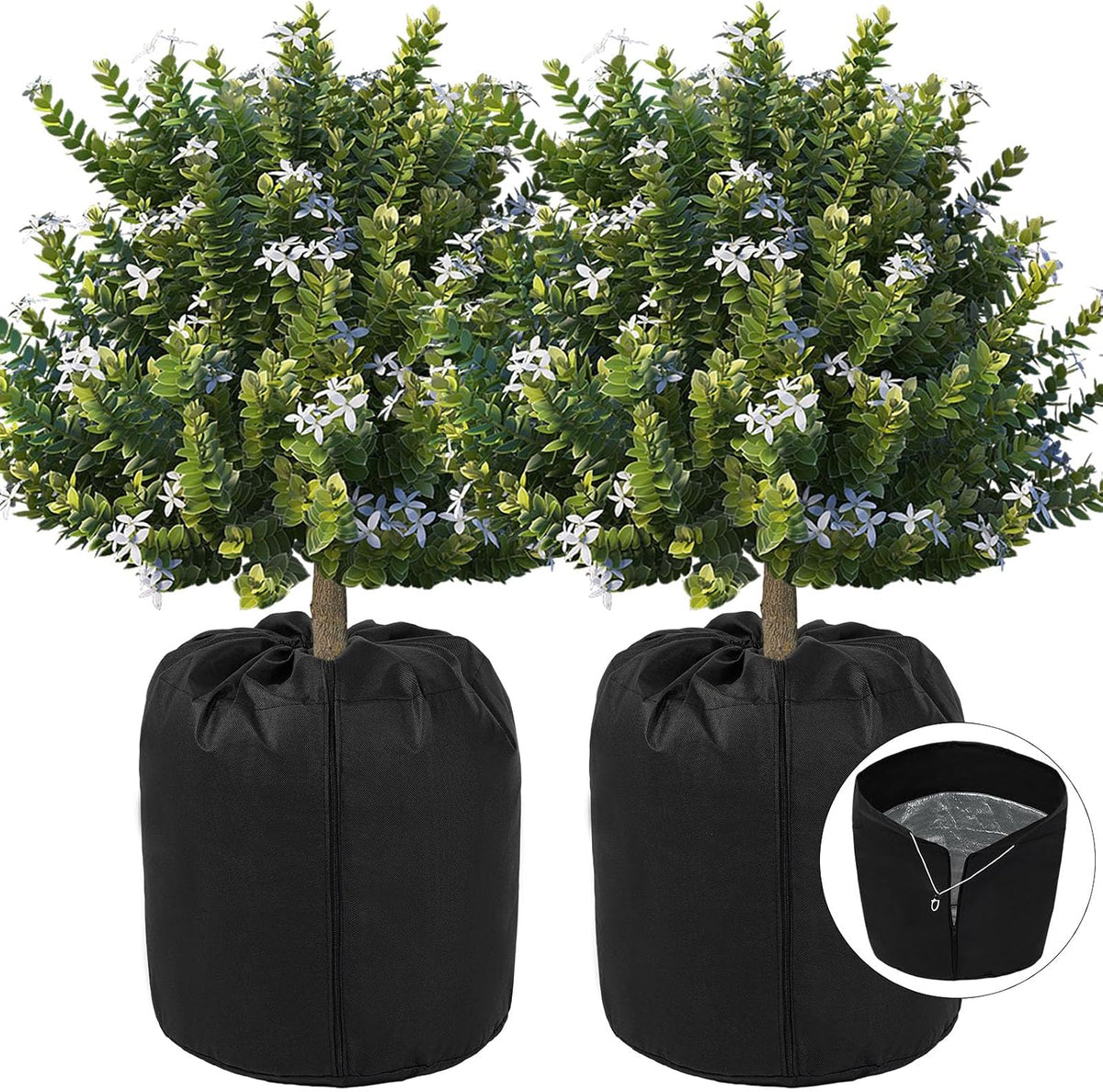 2PCS Plant Winter Protection Pot, Winter Plant Frost Protection Cover,16.9 * 19.2in Flower Pot Protection Bag for Winter Outdoor Fruit Trees Potted Plants Shrubs (2PCS)