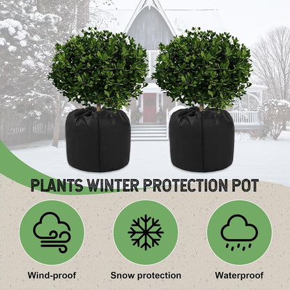 2PCS Plant Winter Protection Pot, Winter Plant Frost Protection Cover,16.9 * 19.2in Flower Pot Protection Bag for Winter Outdoor Fruit Trees Potted Plants Shrubs (2PCS)