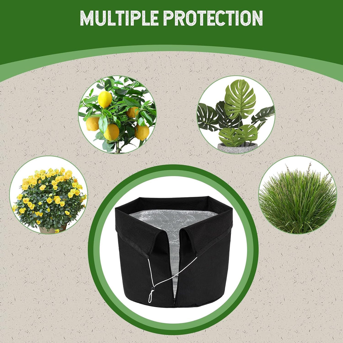 2PCS Plant Winter Protection Pot, Winter Plant Frost Protection Cover,16.9 * 19.2in Flower Pot Protection Bag for Winter Outdoor Fruit Trees Potted Plants Shrubs (2PCS)