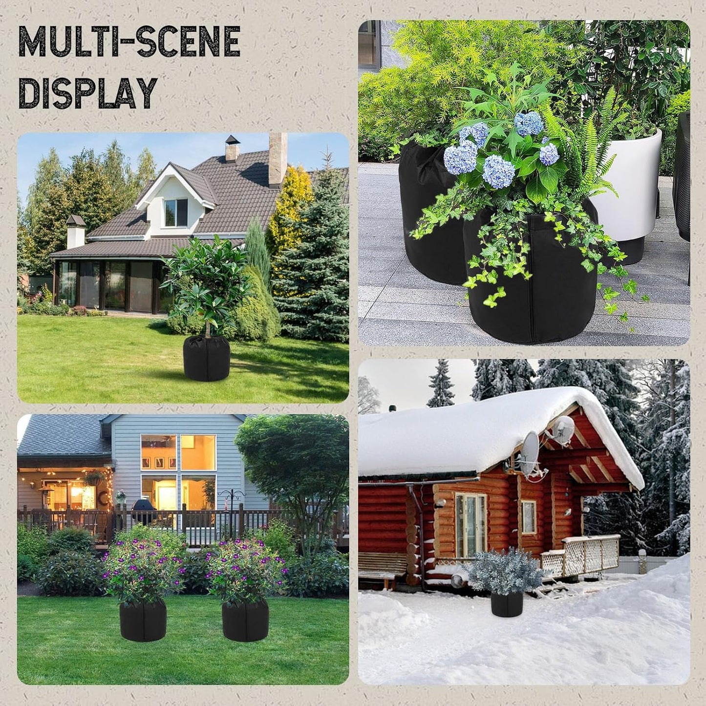 2PCS Plant Winter Protection Pot, Winter Plant Frost Protection Cover,16.9 * 19.2in Flower Pot Protection Bag for Winter Outdoor Fruit Trees Potted Plants Shrubs (2PCS)