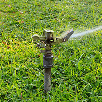1/2 Inch Brass Impact Sprinkler with Nozzles Adjustable 0-360 Degree Coverage Pattern Heavy Duty Lawn Sprinkler Head for Yard Lawn Grass Patio Garden Irrigation (1Pcs)