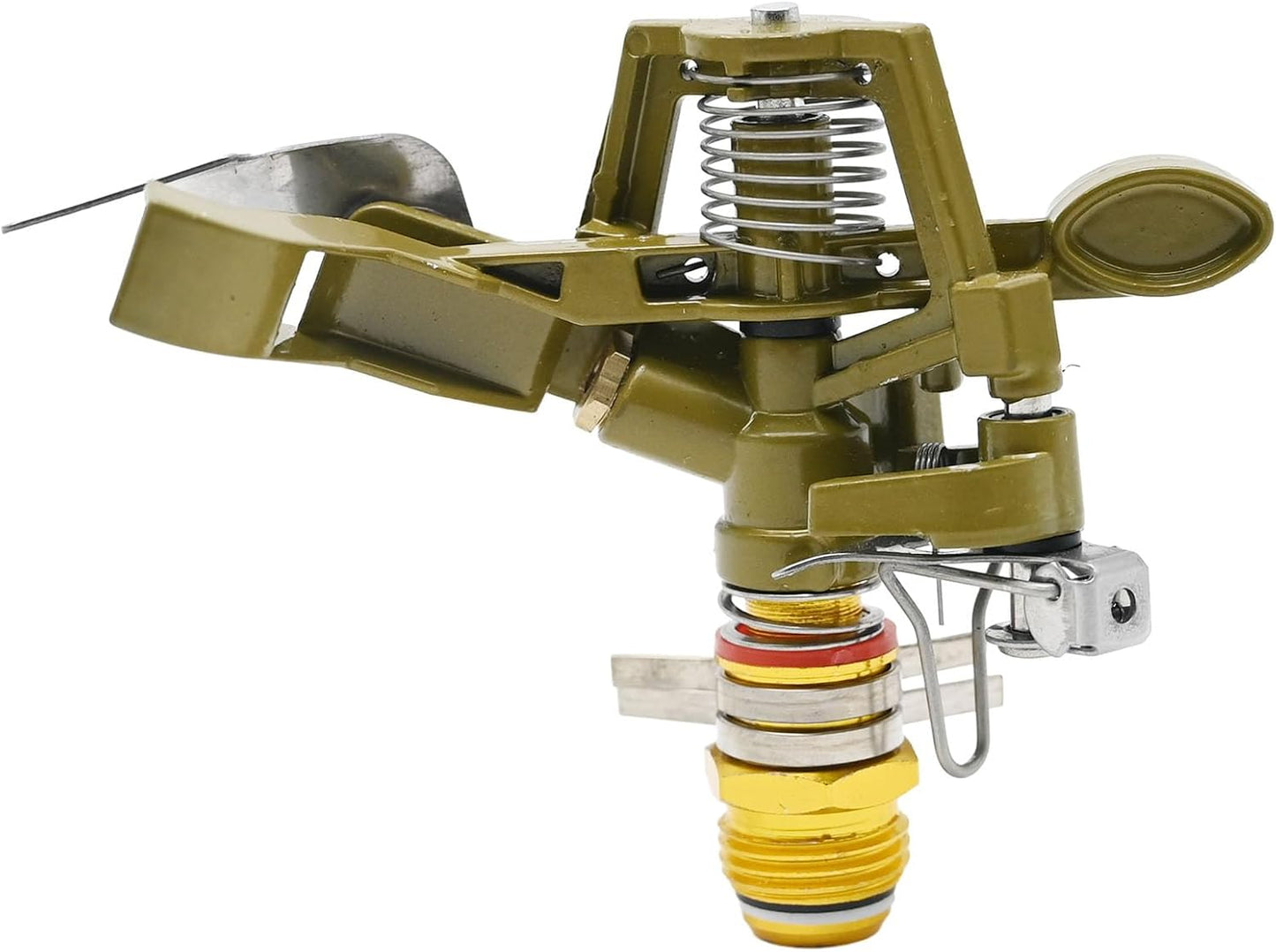 1/2 Inch Brass Impact Sprinkler with Nozzles Adjustable 0-360 Degree Coverage Pattern Heavy Duty Lawn Sprinkler Head for Yard Lawn Grass Patio Garden Irrigation (1Pcs)