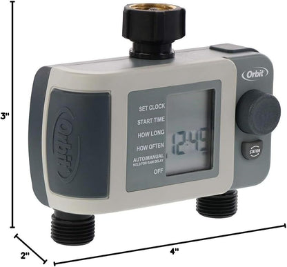 Programmable Digital Watering Hose Faucet Timer, 2-Outlet - 24621