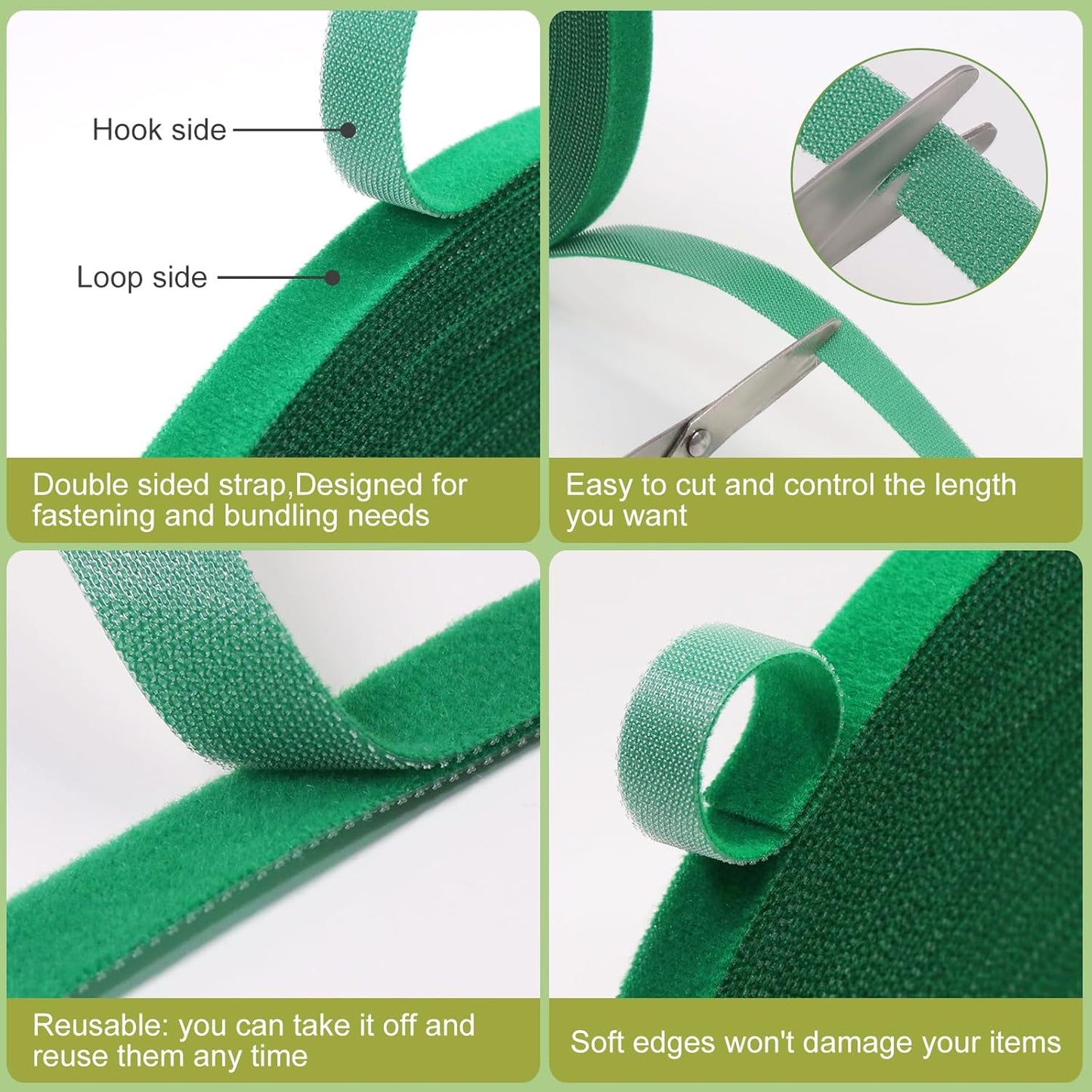 Plant Tape 75 ft Plant Ties for Climbing Plants Garden Twist Ties Plants Adjustable Green Garden Tape for Plants, Flowers, Vines and Tree (75 ft x 1/2 in)