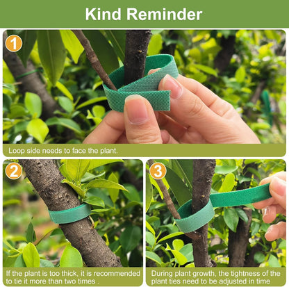 Plant Tape 75 ft Plant Ties for Climbing Plants Garden Twist Ties Plants Adjustable Green Garden Tape for Plants, Flowers, Vines and Tree (75 ft x 1/2 in)