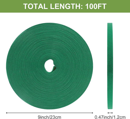 Plant Tape 75 ft Plant Ties for Climbing Plants Garden Twist Ties Plants Adjustable Green Garden Tape for Plants, Flowers, Vines and Tree (75 ft x 1/2 in)