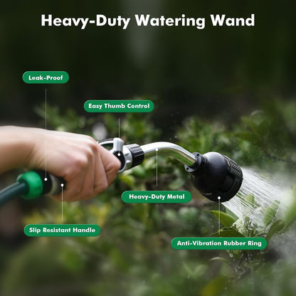 2-in-1 Watering Wand, Heavy Duty Metal Garden Hose Wand for Outdoor