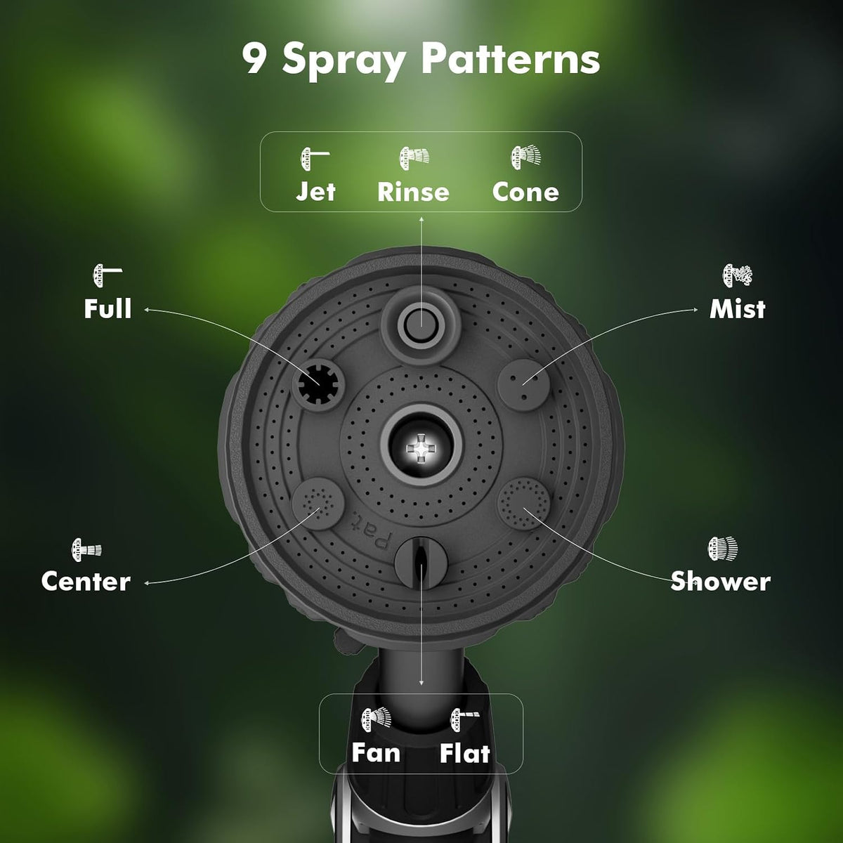 2-in-1 Watering Wand, Heavy Duty Metal Garden Hose Wand for Outdoor