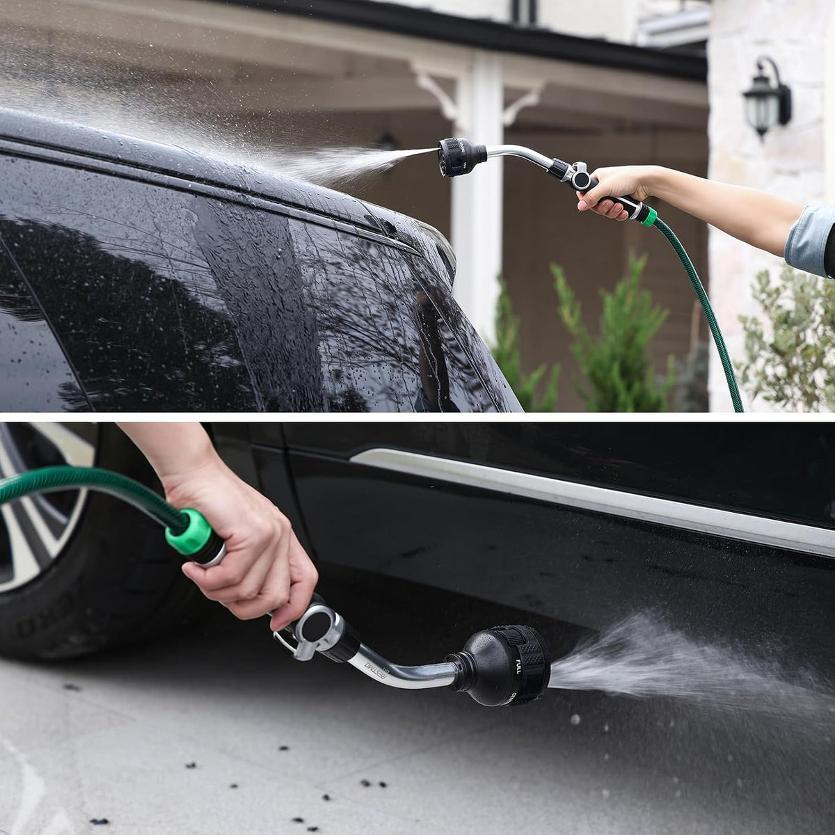 2-in-1 Watering Wand, Heavy Duty Metal Garden Hose Wand for Outdoor
