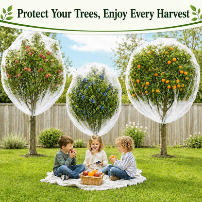 3 Pack 8x8 ft Large Fruit Tree Netting Covers with Zipper & Drawstring