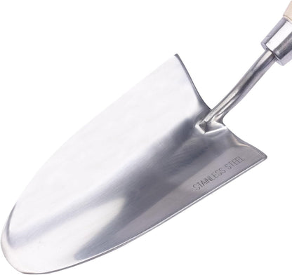Heavy Duty Garden Trowel Stainless Steel Hand Shovel with Comfortable Grip Wood Handle for Digging, Weeding and Transplanting