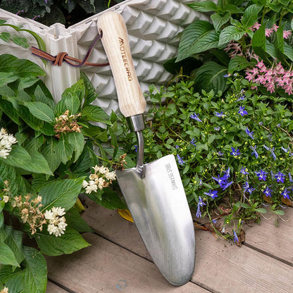 Heavy Duty Garden Trowel Stainless Steel Hand Shovel with Comfortable Grip Wood Handle for Digging, Weeding and Transplanting