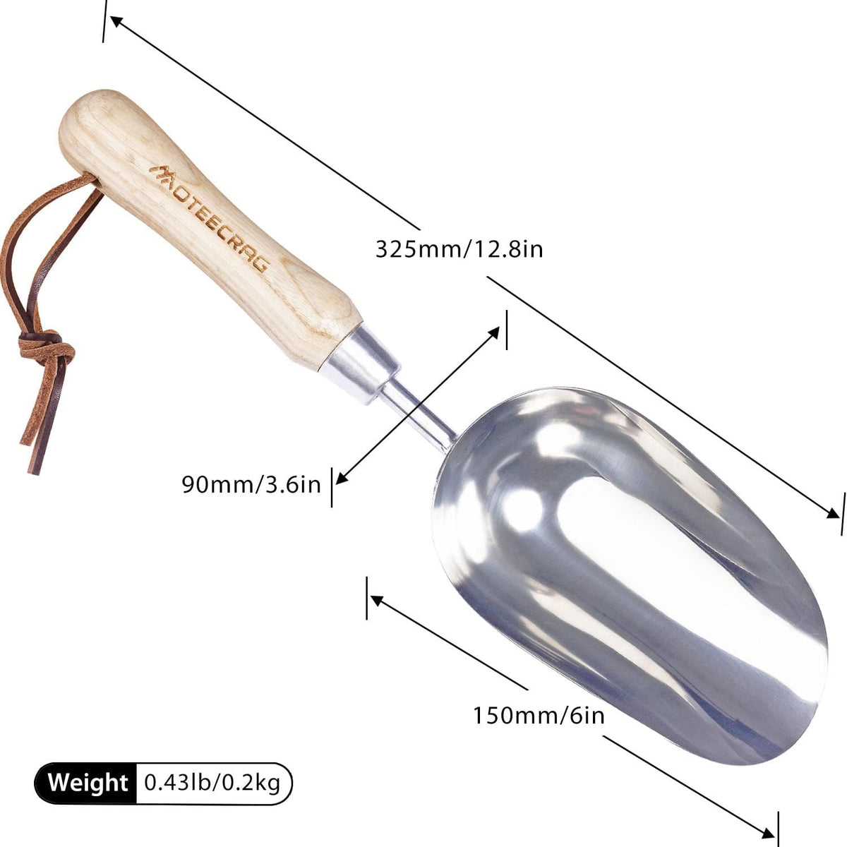 Heavy Duty Garden Trowel Stainless Steel Hand Shovel with Comfortable Grip Wood Handle for Digging, Weeding and Transplanting