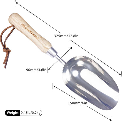 Heavy Duty Garden Trowel Stainless Steel Hand Shovel with Comfortable Grip Wood Handle for Digging, Weeding and Transplanting