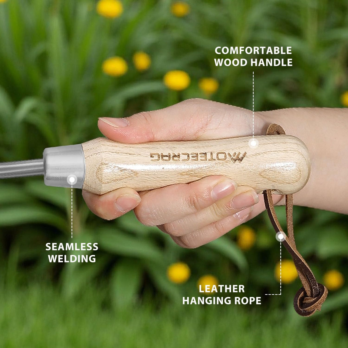 Heavy Duty Garden Trowel Stainless Steel Hand Shovel with Comfortable Grip Wood Handle for Digging, Weeding and Transplanting