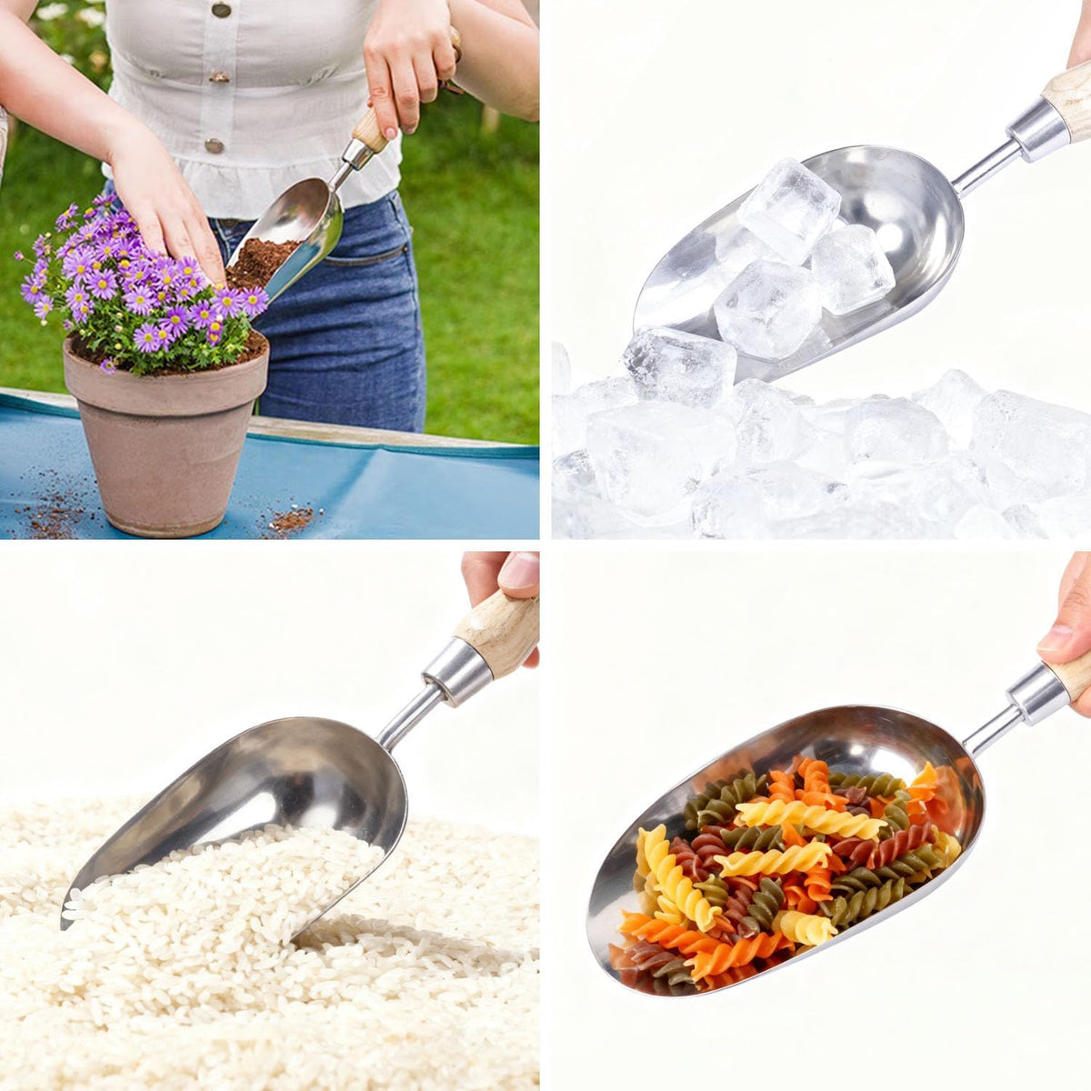 Heavy Duty Garden Trowel Stainless Steel Hand Shovel with Comfortable Grip Wood Handle for Digging, Weeding and Transplanting