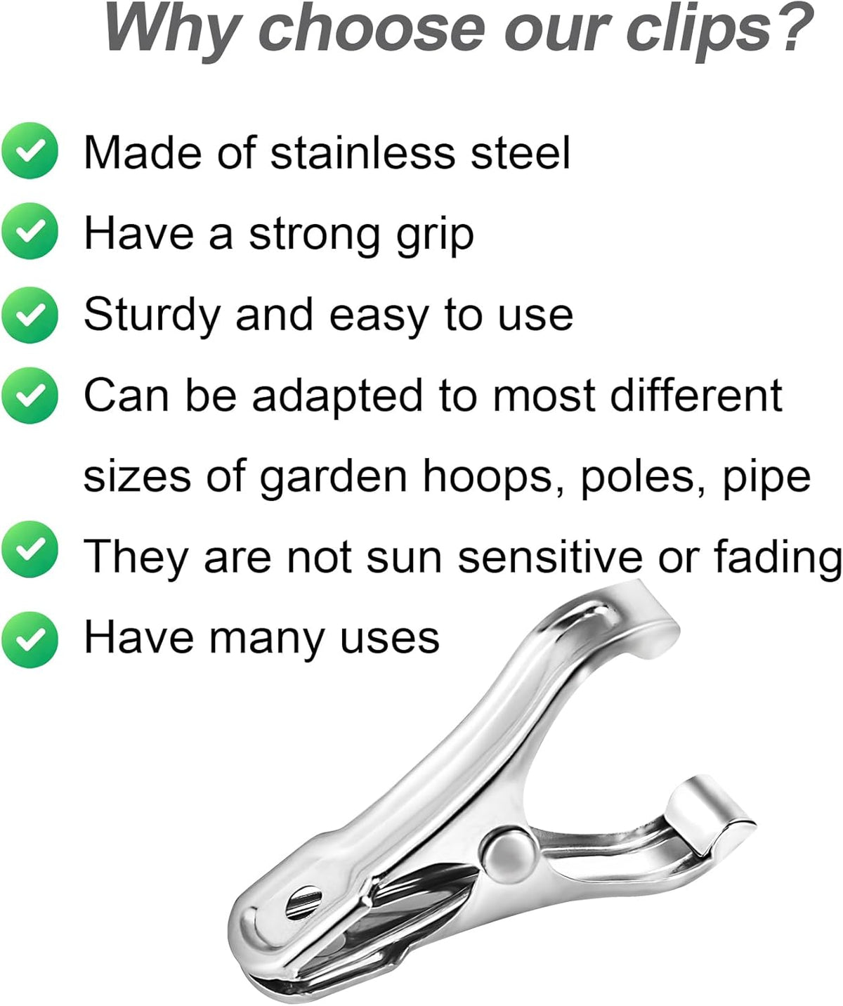 40Pcs Garden Clips for Netting, 2'' Metal Greenhouse Clamps to hoop