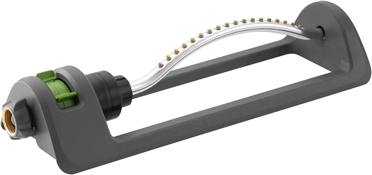 Lawn Sprinkler, Oscillating Sprinkler with 18 Hole Brass Nozzles, Watering for Lawn & Garden Covers up to 3,600 sq.ft, Easy Adjust Range Control
