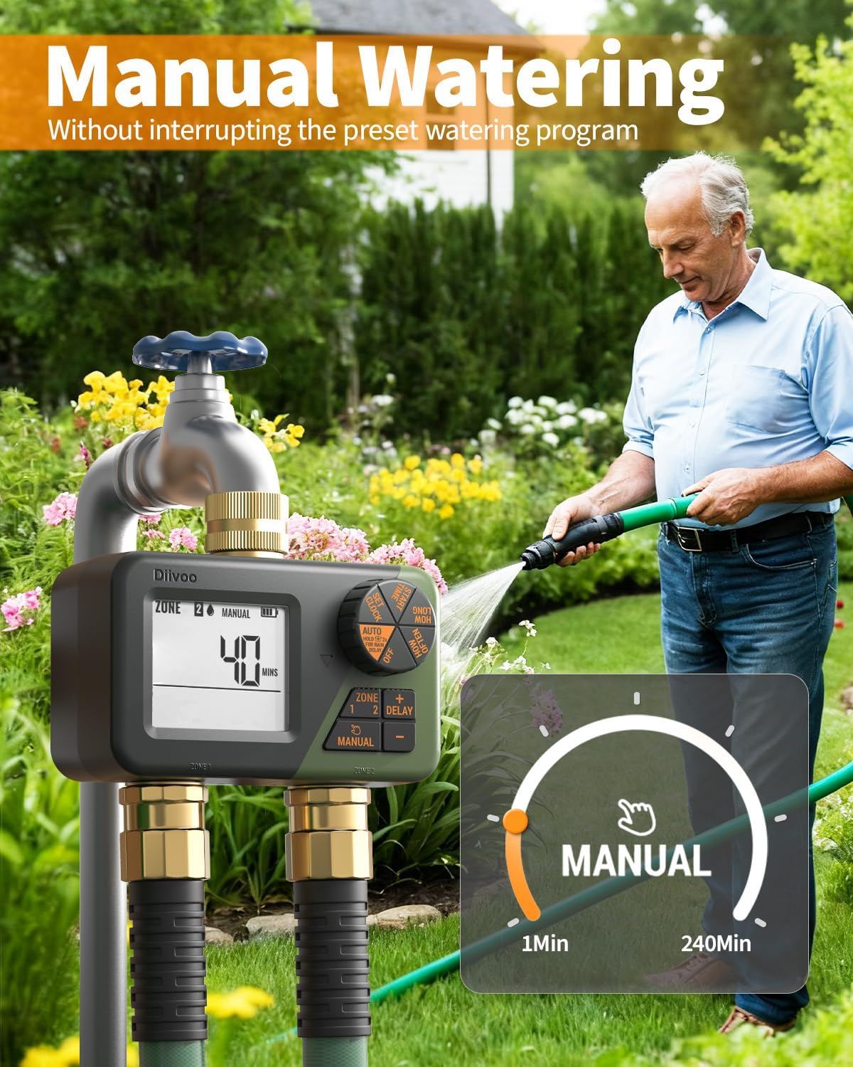 Brass Hose Timer, Programmable Garden Timers for Watering