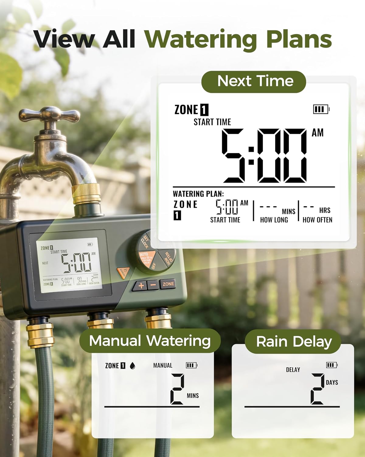 Brass Hose Timer, Programmable Garden Timers for Watering