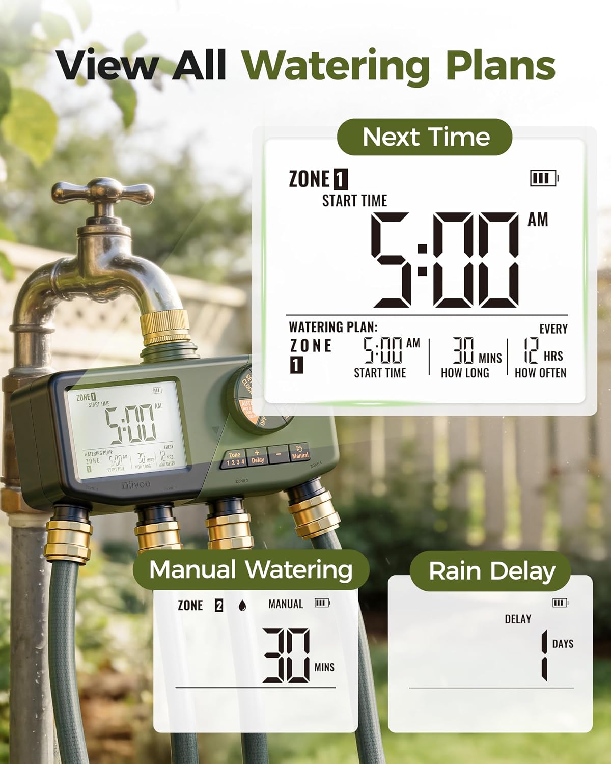Brass Hose Timer, Programmable Garden Timers for Watering