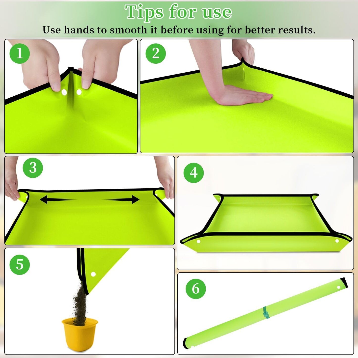 Repotting Mat 29.5"x 29.5" for Indoor Plant Transplanting Large Blue Garden Mat Gift for Plant Lovers Oxford Fabric Portable Potting Tray for Gardening Mess Control