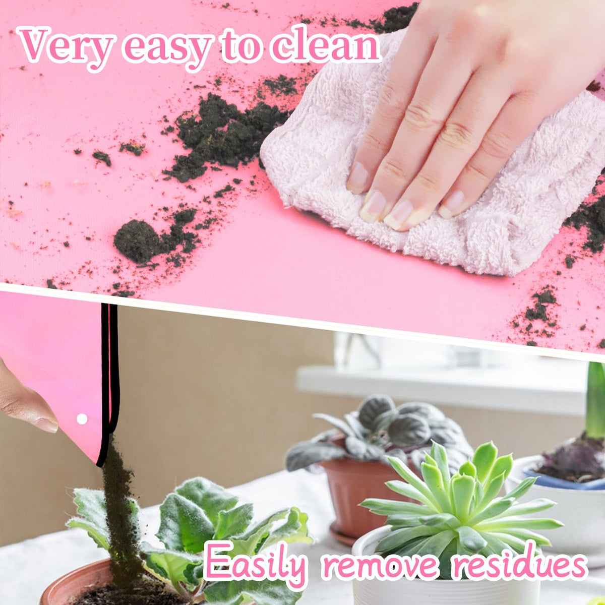 Repotting Mat 29.5"x 29.5" for Indoor Plant Transplanting Large Blue Garden Mat Gift for Plant Lovers Oxford Fabric Portable Potting Tray for Gardening Mess Control