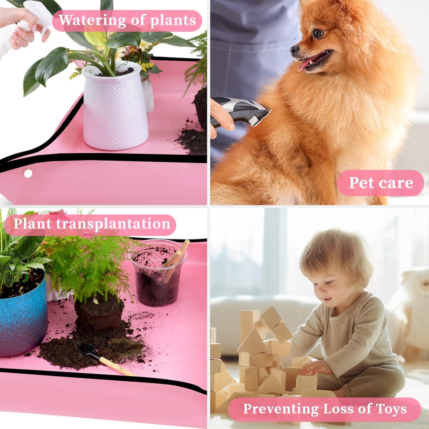 Repotting Mat 29.5"x 29.5" for Indoor Plant Transplanting Large Blue Garden Mat Gift for Plant Lovers Oxford Fabric Portable Potting Tray for Gardening Mess Control