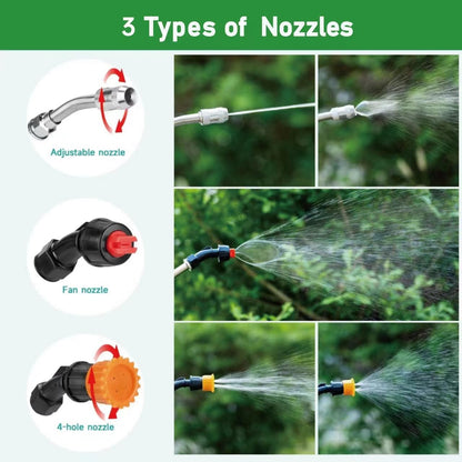 Stainless Steel Sprayer Wand Replacement with 3 Types of Nozzles, Fan Nozzle, 1/4" & 3/8" Brass Barb and 2 Hose Clamps (29 Inch Wand with 3 Nozzles)