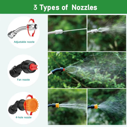 Stainless Steel Sprayer Wand Replacement with 3 Types of Nozzles, Fan Nozzle, 1/4" & 3/8" Brass Barb and 2 Hose Clamps (29 Inch Wand with 3 Nozzles)