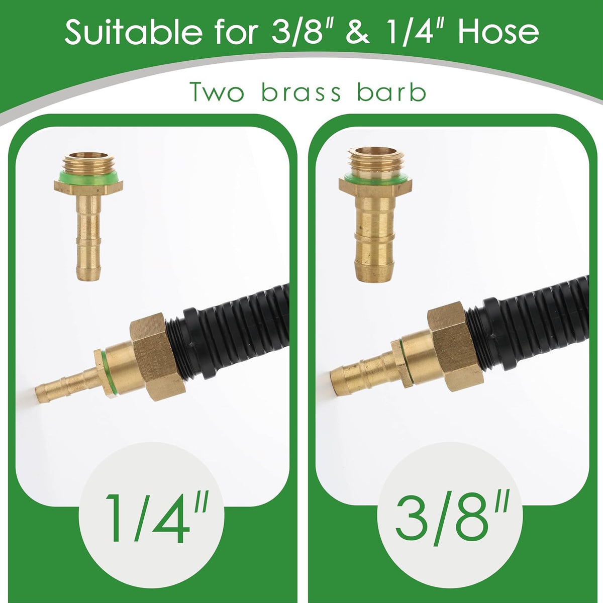 Stainless Steel Sprayer Wand Replacement with 3 Types of Nozzles, Fan Nozzle, 1/4" & 3/8" Brass Barb and 2 Hose Clamps (29 Inch Wand with 3 Nozzles)
