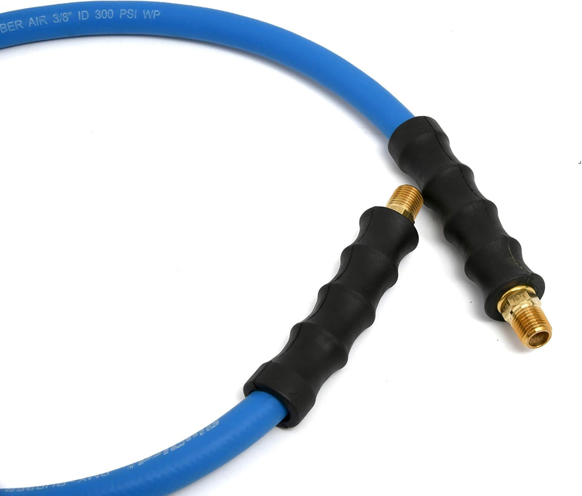 BBLD3803 3/8" x 3' Rubber Air Leader Hose, 100% Rubber, Lightest, Strongest, Most Flexible, 300 PSI, 50F to 190F Degrees, Ozone Resistant, High Strength Polyester Braided