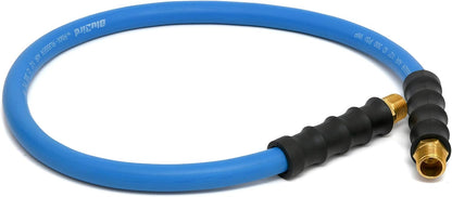 BBLD3803 3/8" x 3' Rubber Air Leader Hose, 100% Rubber, Lightest, Strongest, Most Flexible, 300 PSI, 50F to 190F Degrees, Ozone Resistant, High Strength Polyester Braided