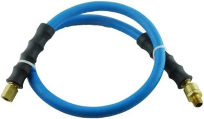 BBLD3803 3/8" x 3' Rubber Air Leader Hose, 100% Rubber, Lightest, Strongest, Most Flexible, 300 PSI, 50F to 190F Degrees, Ozone Resistant, High Strength Polyester Braided