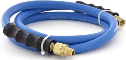 BBLD3803 3/8" x 3' Rubber Air Leader Hose, 100% Rubber, Lightest, Strongest, Most Flexible, 300 PSI, 50F to 190F Degrees, Ozone Resistant, High Strength Polyester Braided
