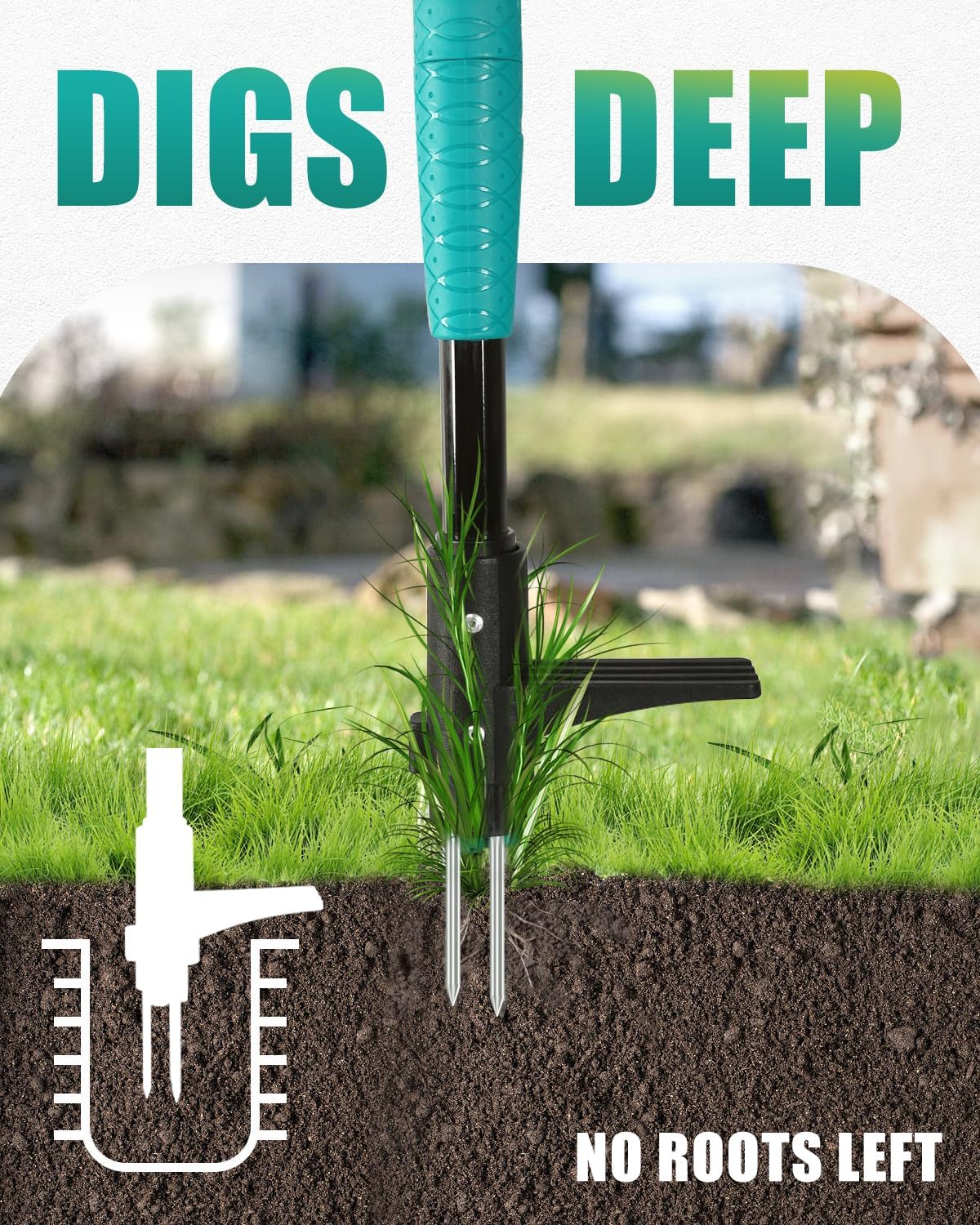 39" Weed Puller Tool, Heavy Duty Detachable Stand Up Garden Weeding Tool