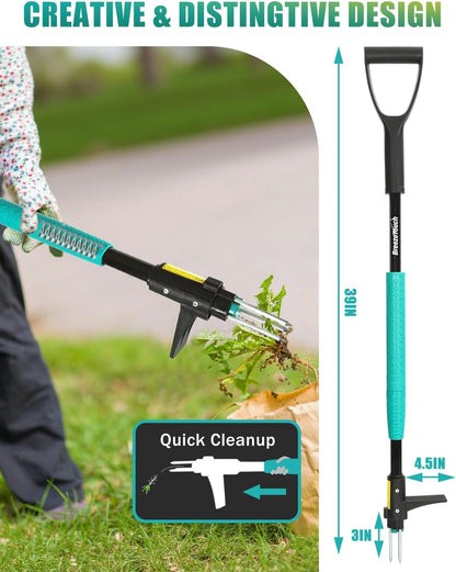 39" Weed Puller Tool, Heavy Duty Detachable Stand Up Garden Weeding Tool