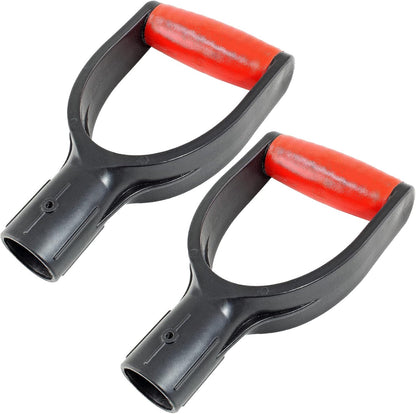 Plastic Shovel D Grip Handles, Red, 2 Pcs
