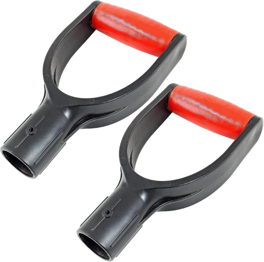 Plastic Shovel D Grip Handles, Red, 2 Pcs
