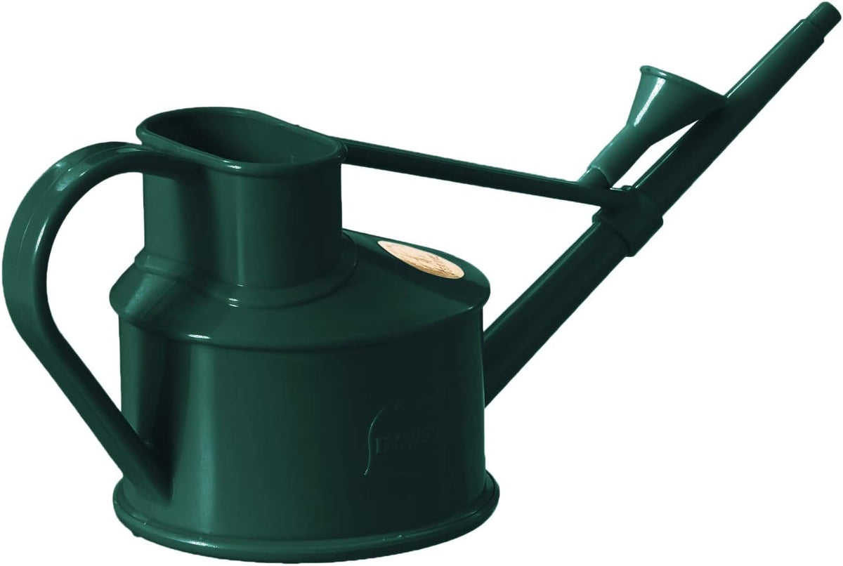 Indoor Plastic Watering Can | The HAWS Langley Sprinkler - One Pint | Pot Waterer | Fine Spray Rose | Recycled - Black