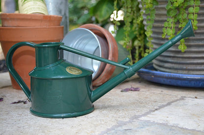 Indoor Plastic Watering Can | The HAWS Langley Sprinkler - One Pint | Pot Waterer | Fine Spray Rose | Recycled - Black
