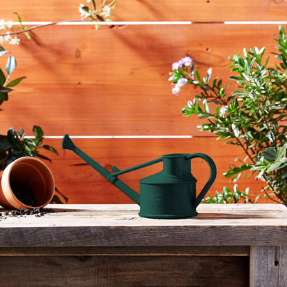 Indoor Plastic Watering Can | The HAWS Langley Sprinkler - One Pint | Pot Waterer | Fine Spray Rose | Recycled - Black