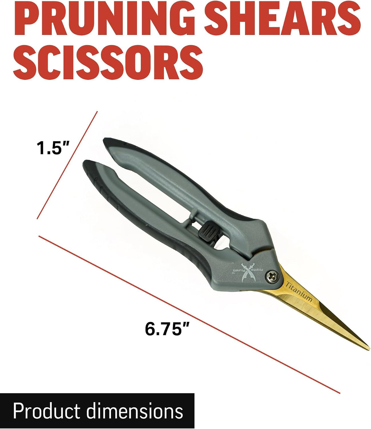 Piranha Pruner Trimming Scissors Garden Shears, Plant Trimmers, Gardening Hand Tools, Straight Titanium Blade