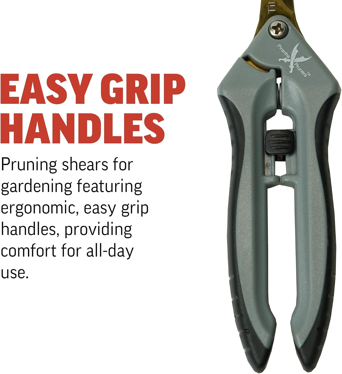 Piranha Pruner Trimming Scissors Garden Shears, Plant Trimmers, Gardening Hand Tools, Straight Titanium Blade