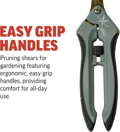 Piranha Pruner Trimming Scissors Garden Shears, Plant Trimmers, Gardening Hand Tools, Straight Titanium Blade
