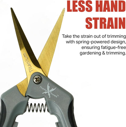 Piranha Pruner Trimming Scissors Garden Shears, Plant Trimmers, Gardening Hand Tools, Straight Titanium Blade