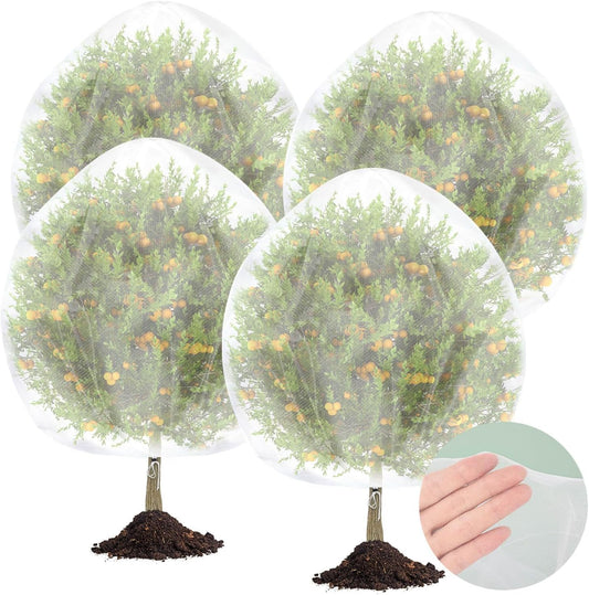 4PCS Fruits Tree Netting, 7.5 x 5.2 ft Large Mesh Tree Net for Cicadas