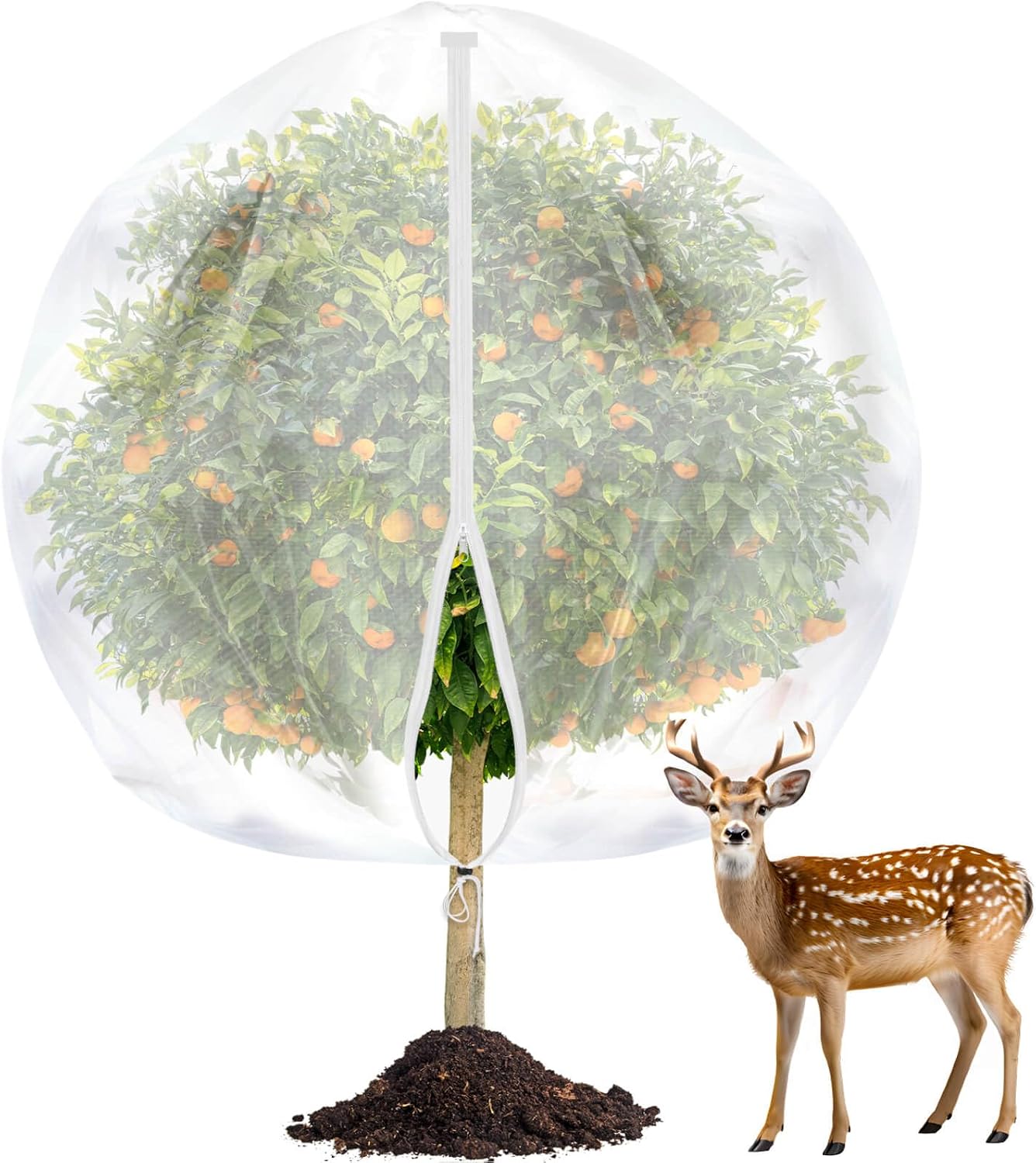 4PCS Fruits Tree Netting, 7.5 x 5.2 ft Large Mesh Tree Net for Cicadas